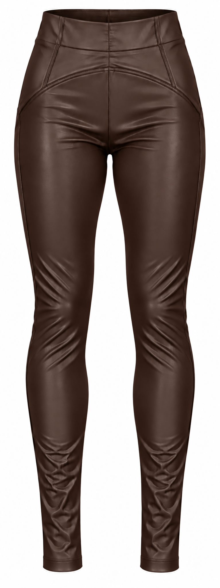 Leggings in ecopelle con vita alta modellante