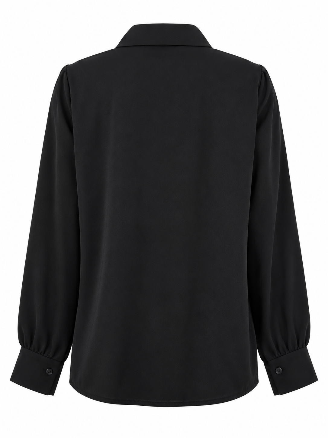 Camicia nera con bottoni gioiello decorativi