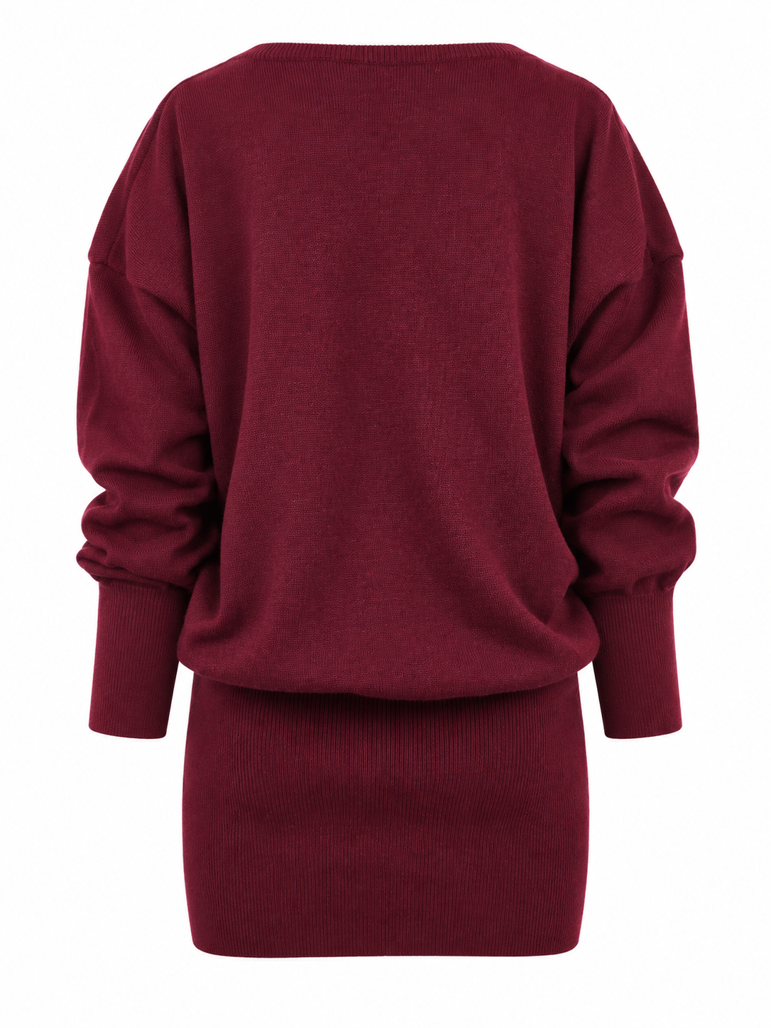 Abito bordeaux in maglia