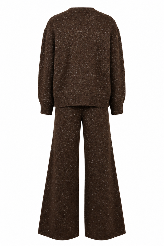 Completo marrone in maglia lurex