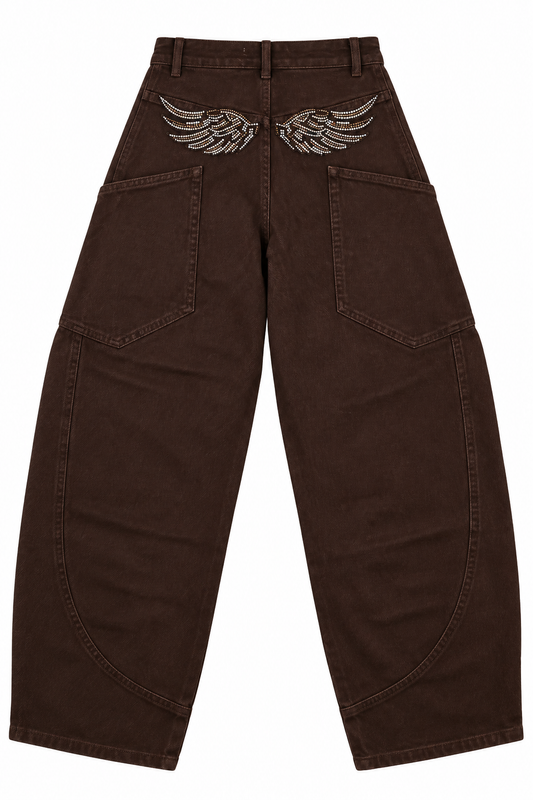 Jeans baloon marroni