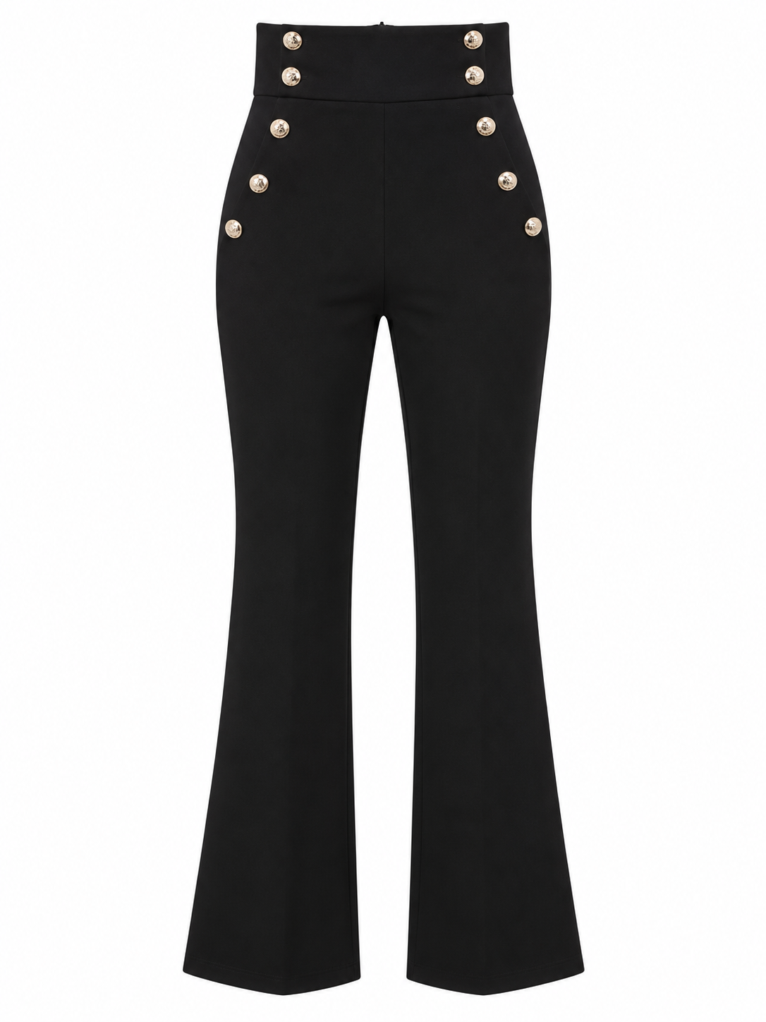 Pantalone nero con bottoni