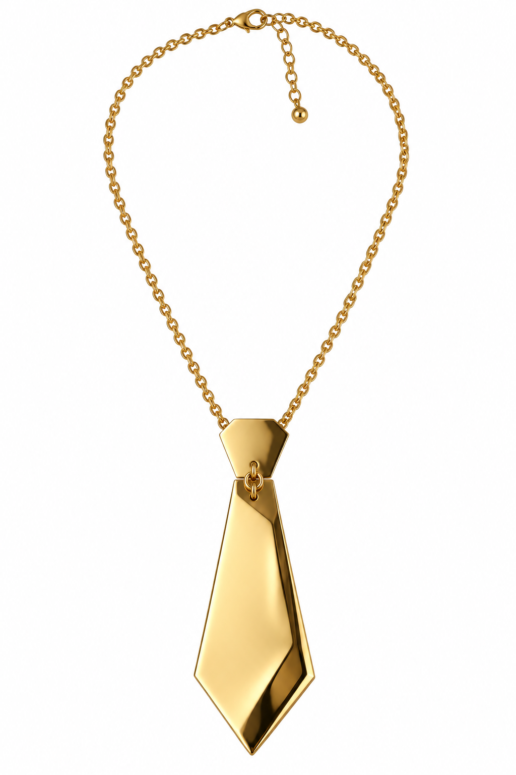 Collana dorata con cravatta