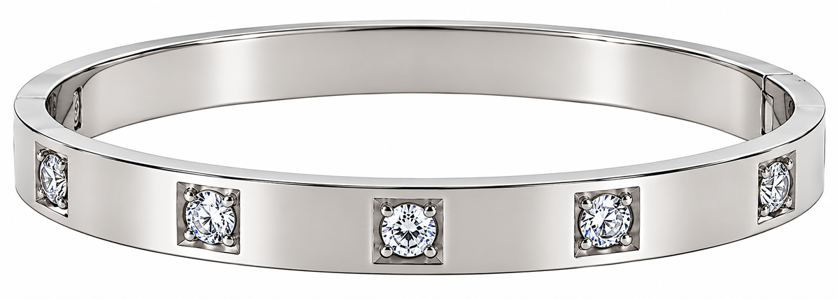 Bracciale rigido con cristalli incastonati