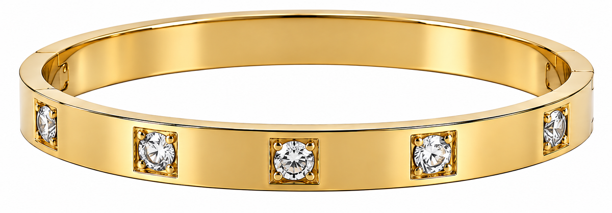 Bracciale rigido con cristalli incastonati