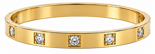 Bracciale rigido con cristalli incastonati