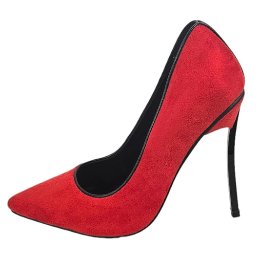 Decollete in camoscio rosse