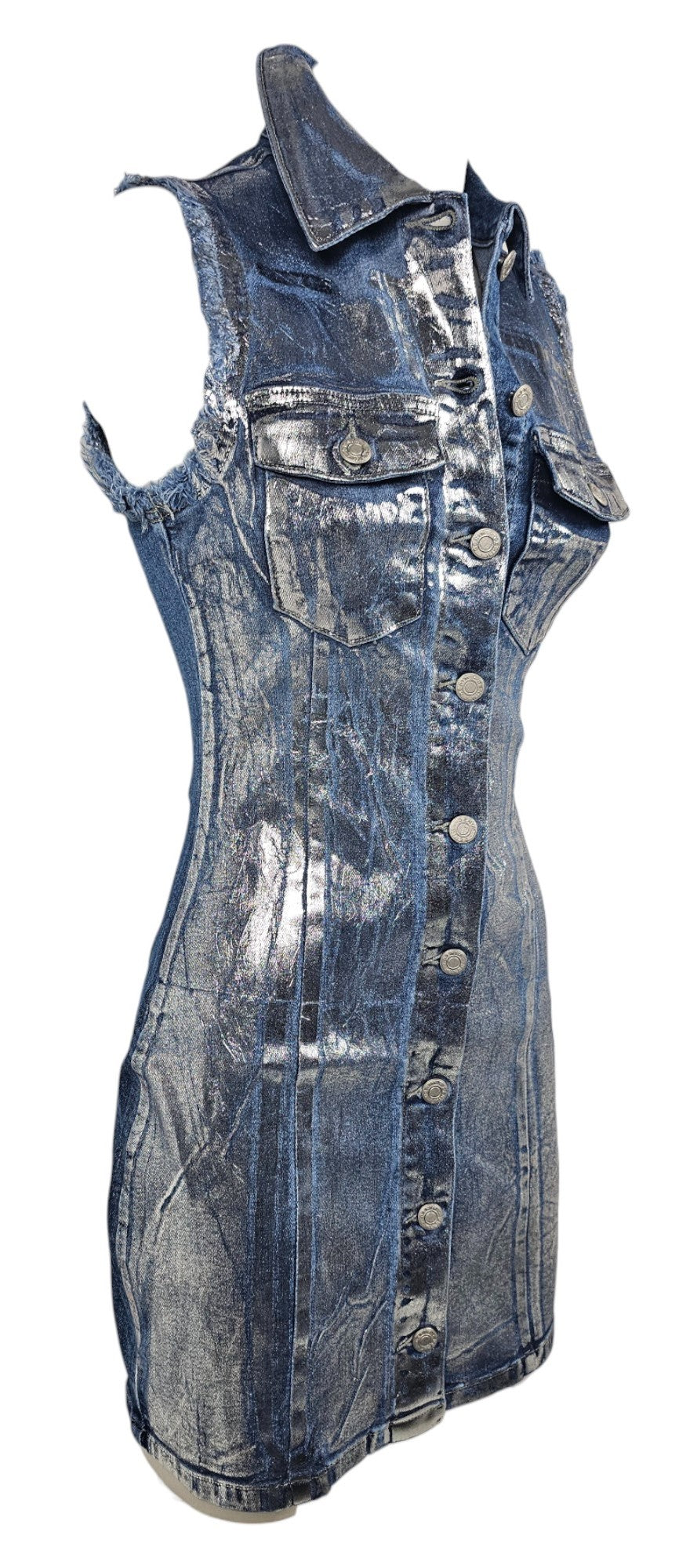 Abito, vestito in Jeans metallizzato