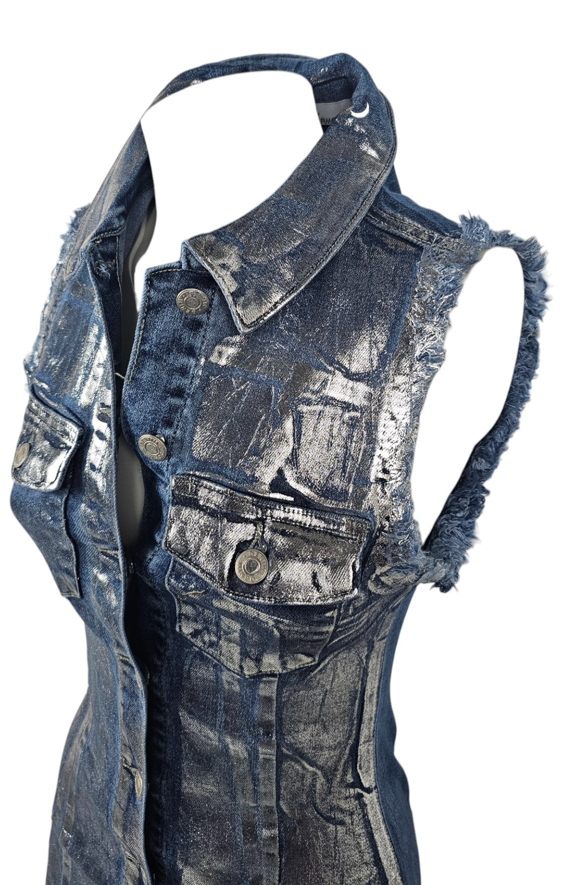 Abito, vestito in Jeans metallizzato