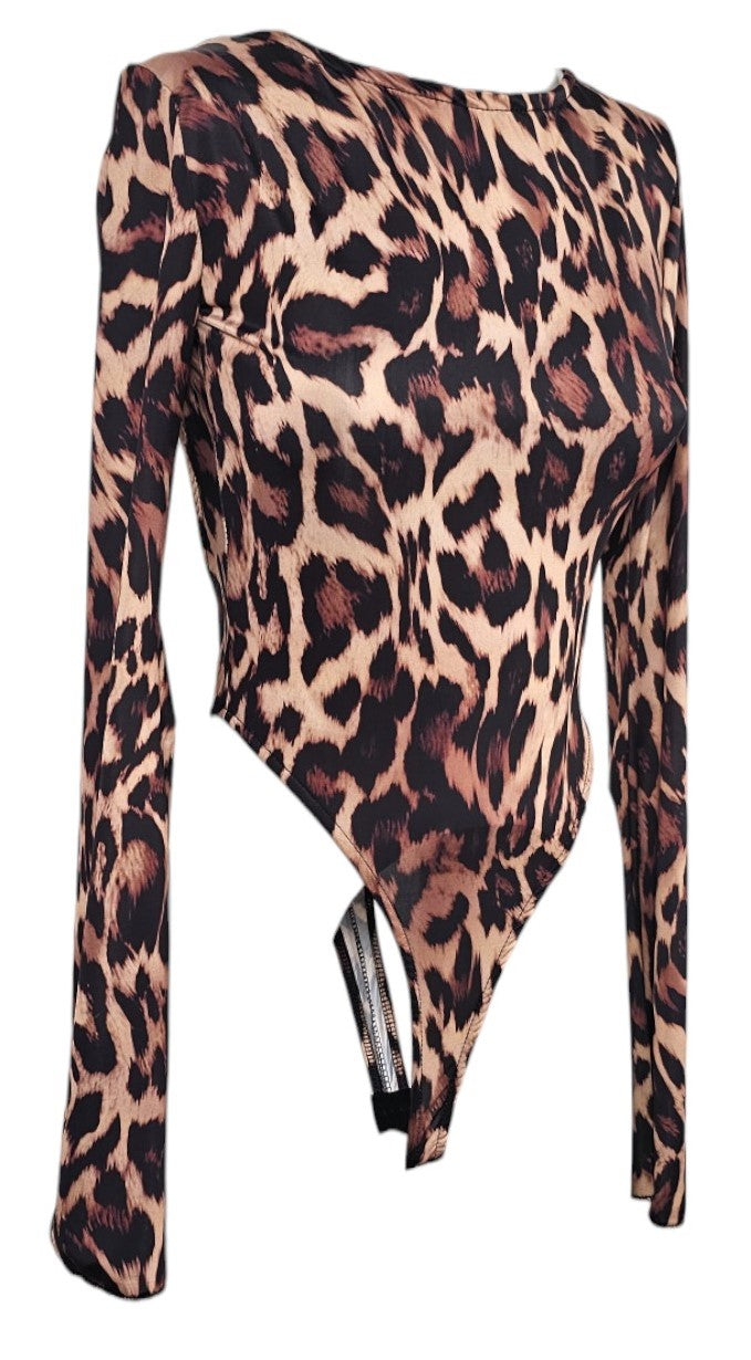 Body "animalier" manica lunga