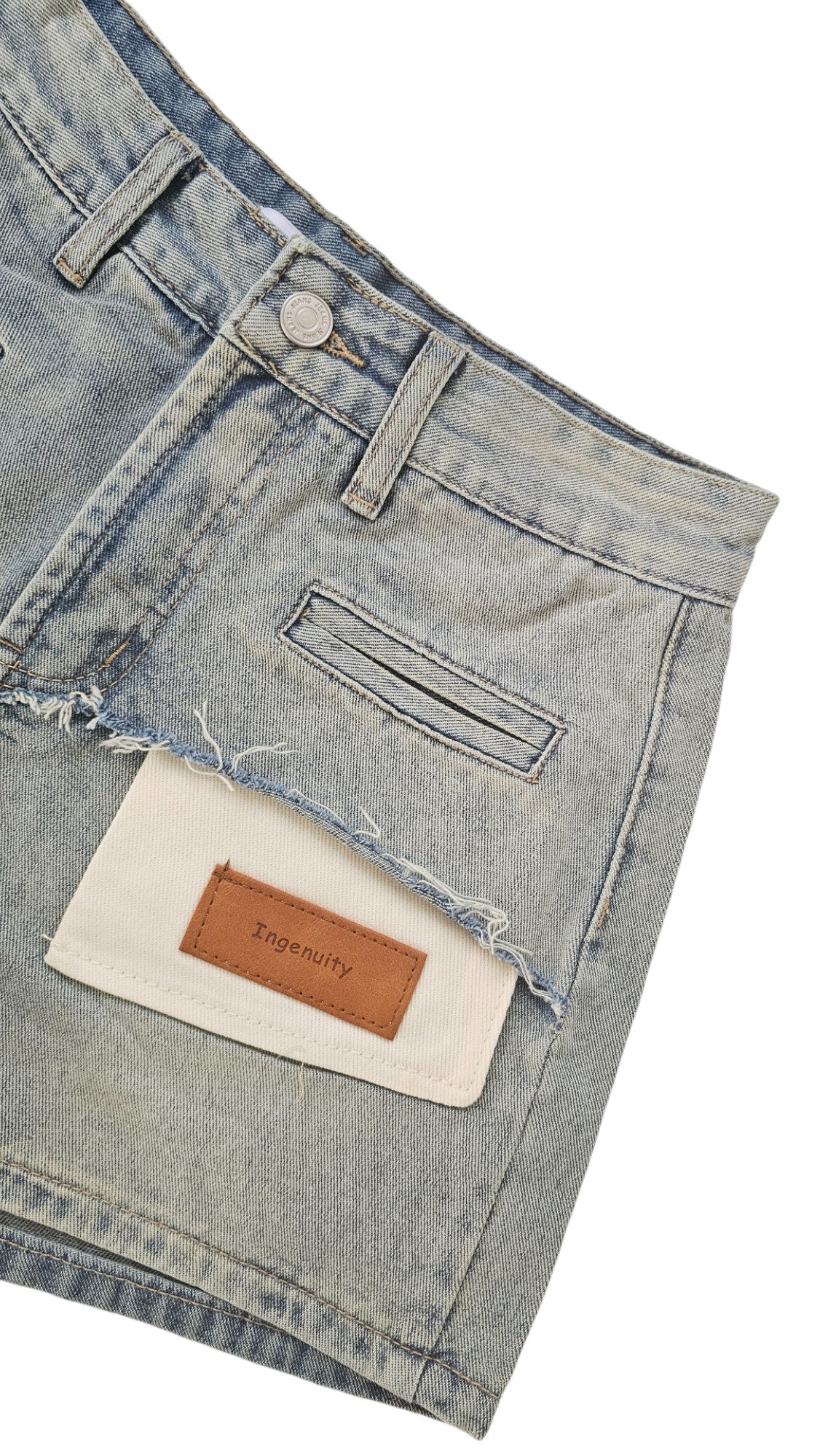 Jeans shorts tasche a vista