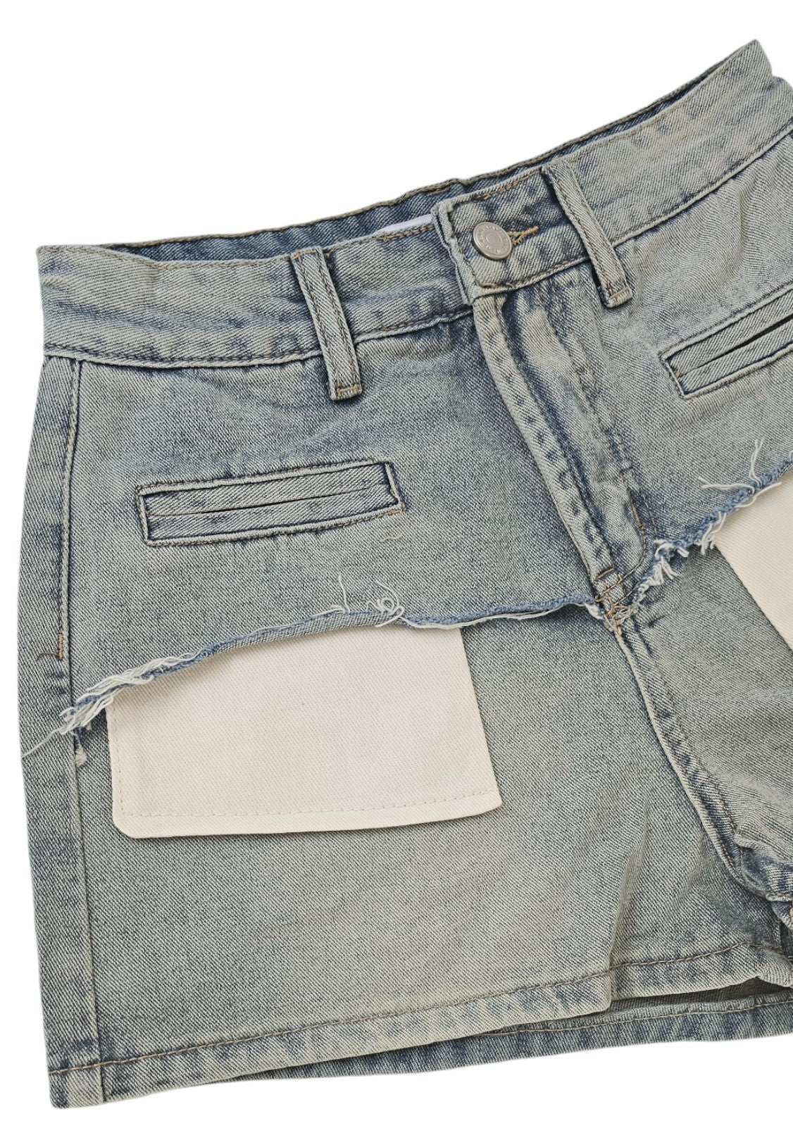 Jeans shorts tasche a vista