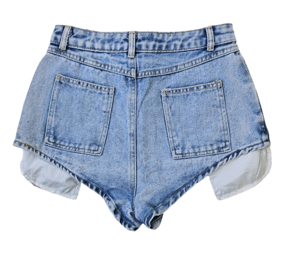 Jeans shorts, pantaloncino con tasche strass