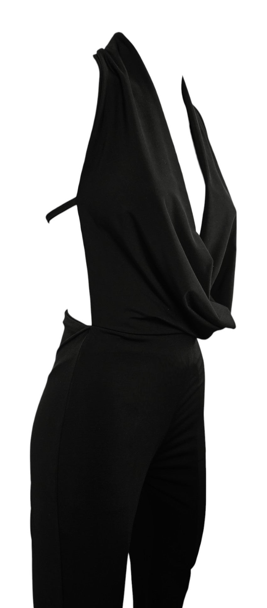 Elegant tracksuit dress with bare back trousers