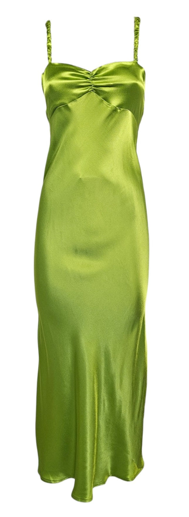 Abito elegante in raso verde