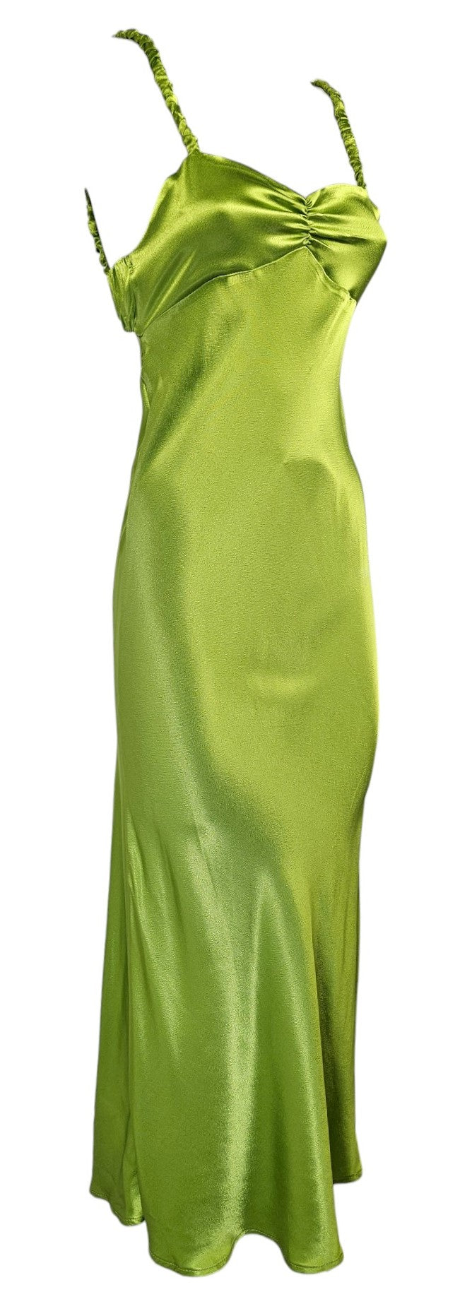 Abito elegante in raso verde