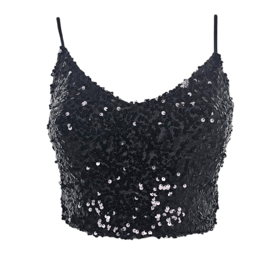 Top Canotta Glitterata Per Bambina – Senza Maniche Con Paillettes, Morbido Ed Elastico, Perfetto Per Carnevale, Feste E Performance – Taglie Europee