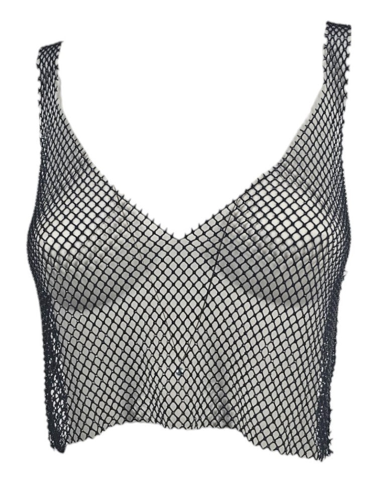 Maglia a rete con micro strass