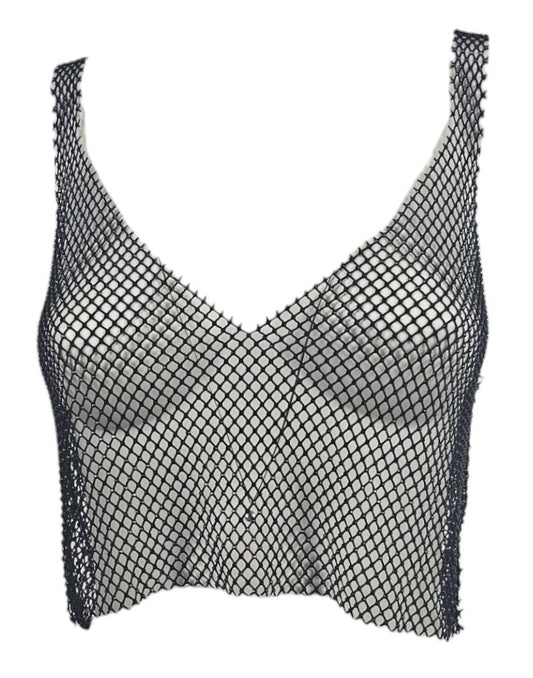 Maglia a rete con micro strass