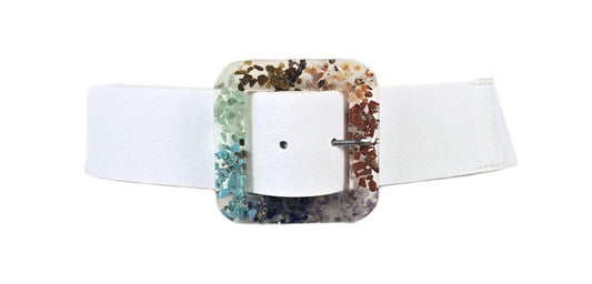 Cintura a fascia con fibbia multicolor