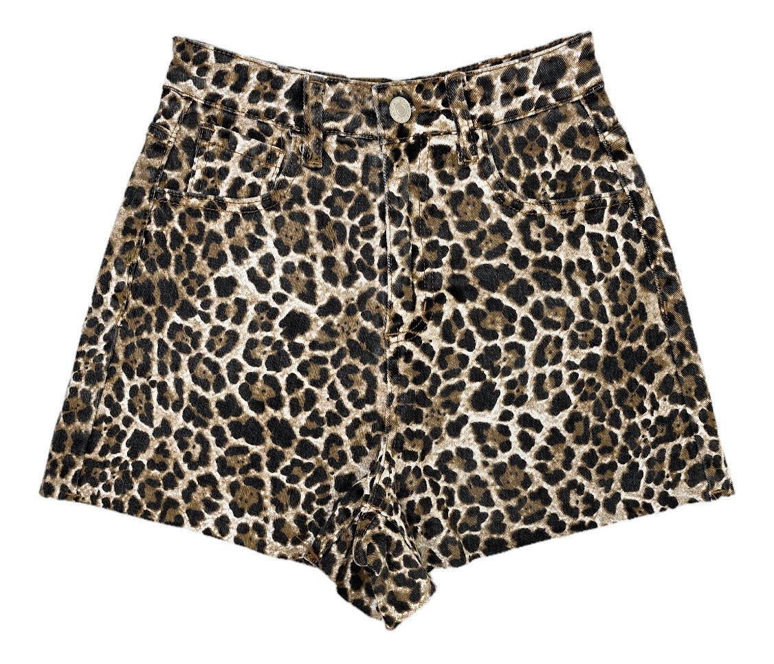 Shorts in jeans animalier