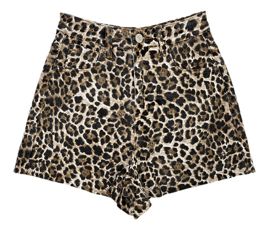 Shorts in jeans animalier