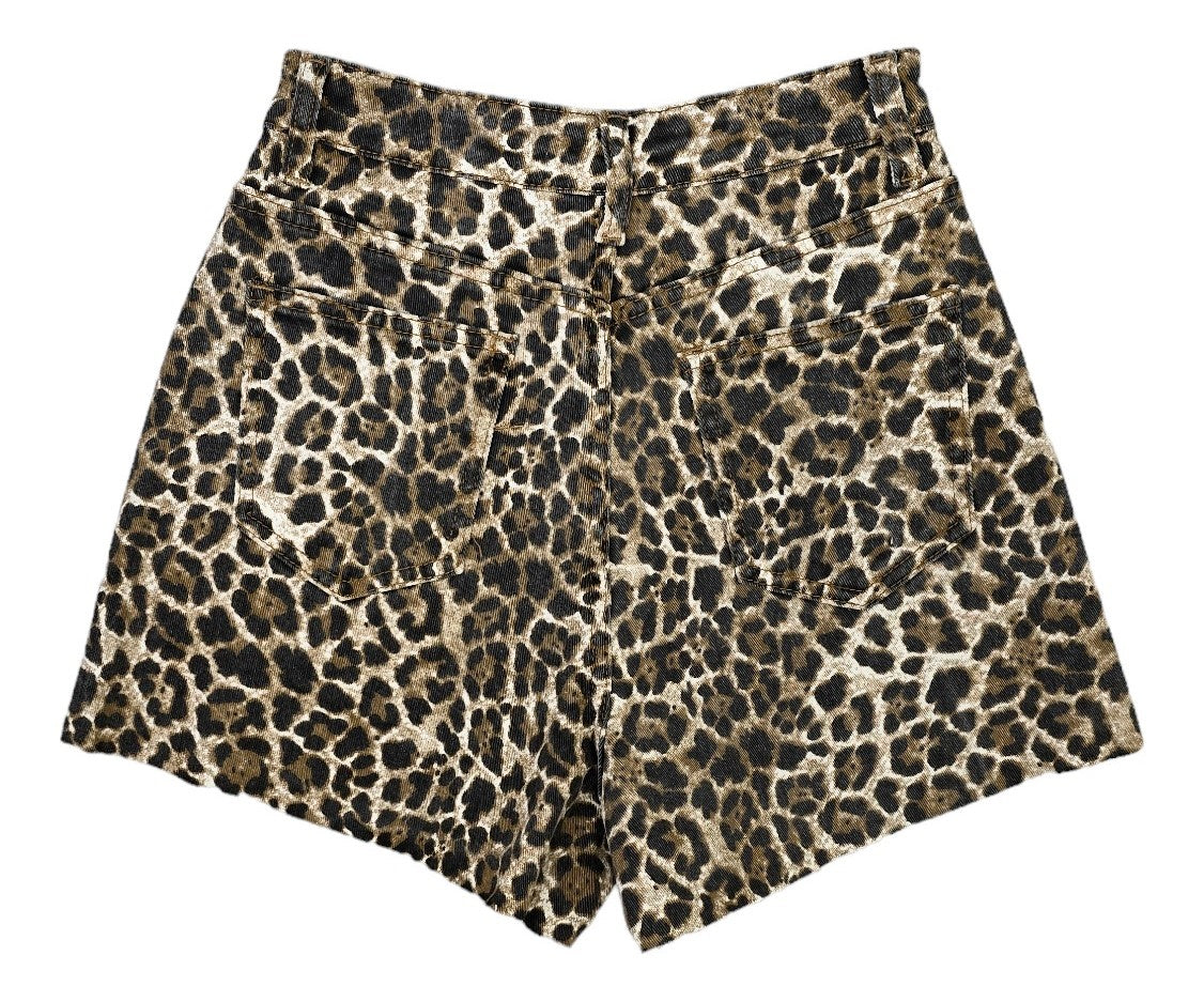 Shorts in jeans animalier