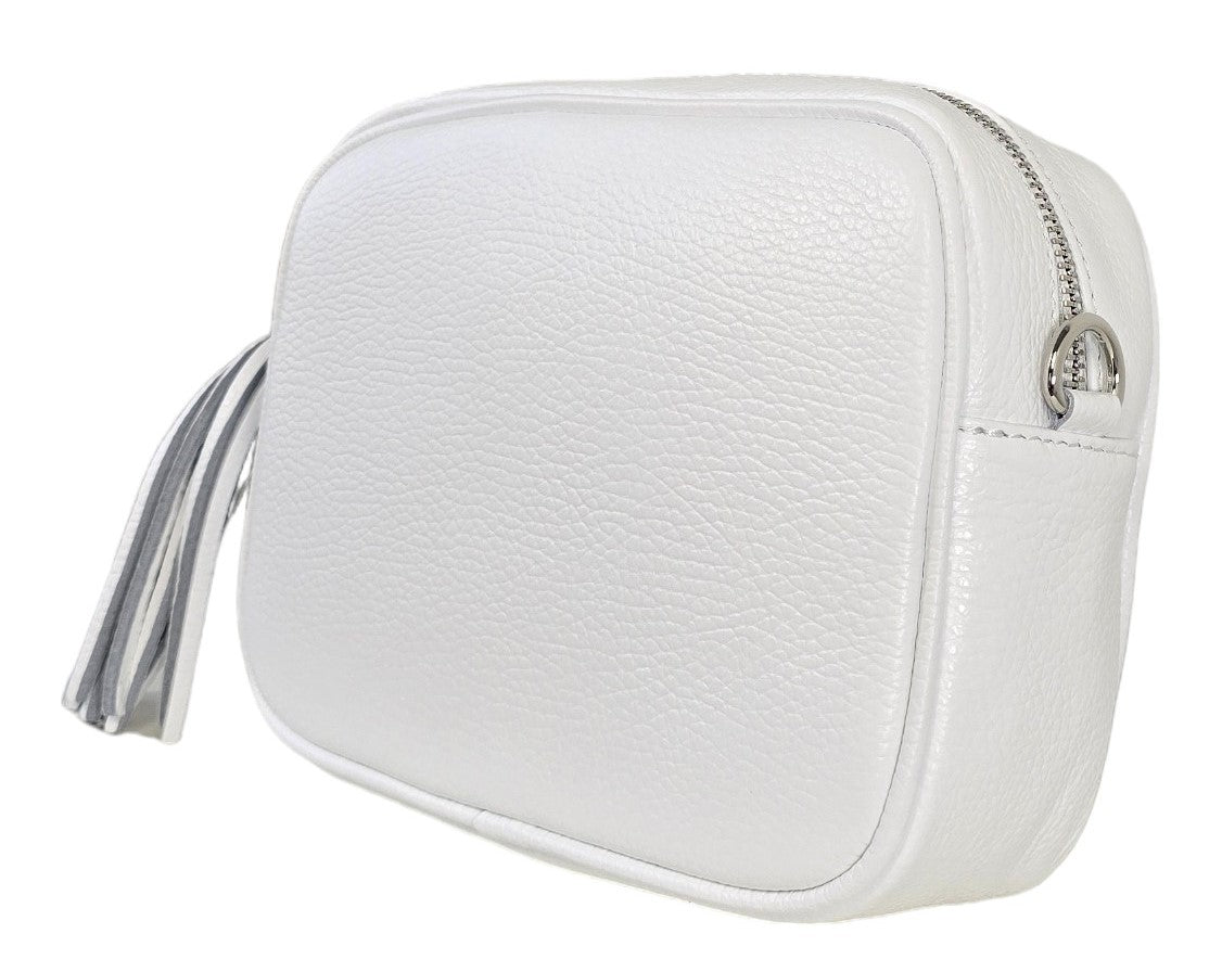 Borsa in pelle bianca