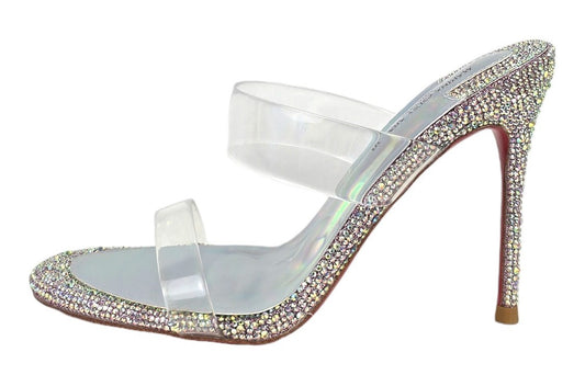 Sandalo trasparente con strass