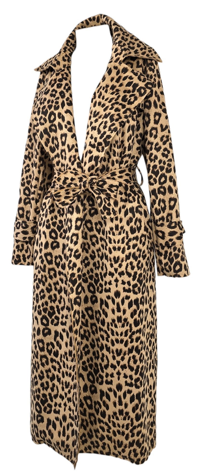 Trench animalier con cintura