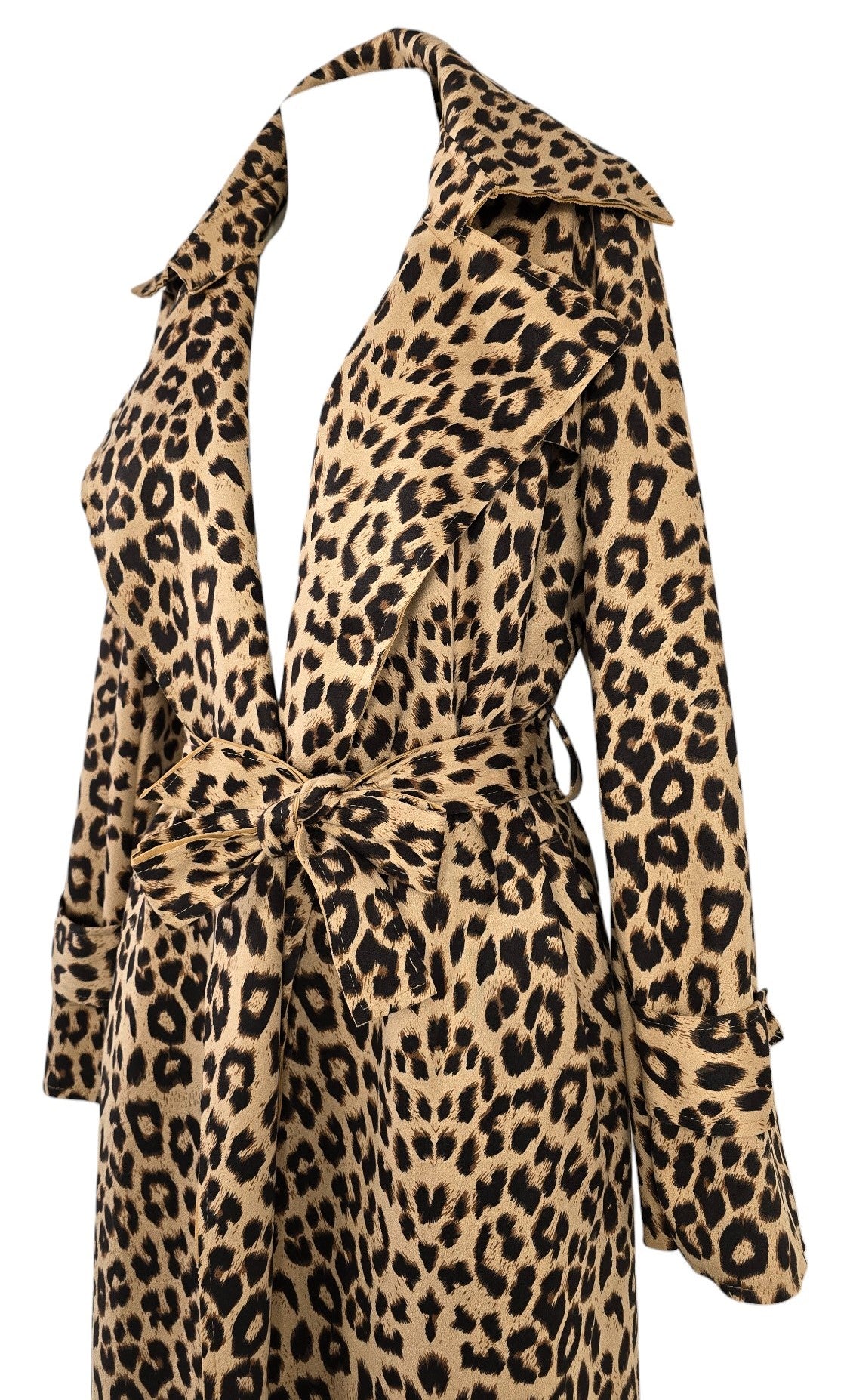 Trench animalier con cintura