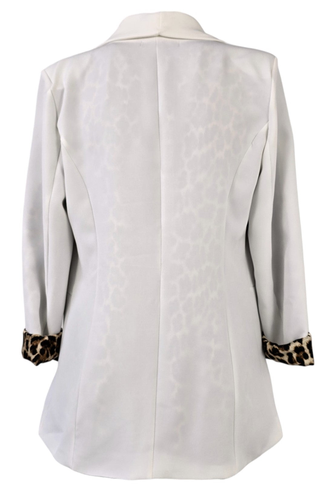 Blazer bianco con fodera leopardata