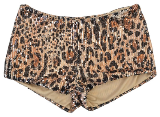 Shorts, pantaloncino in paillettes animalier