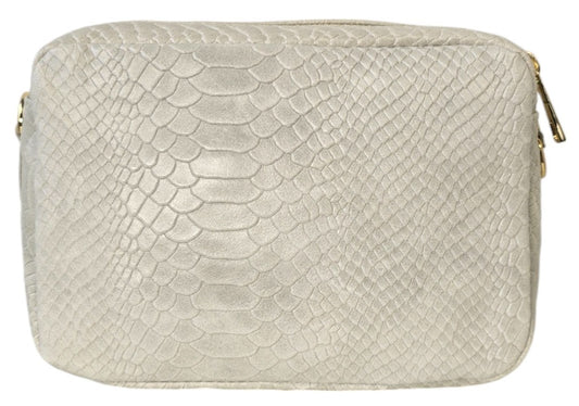 Borsa in pelle effetto pitonato