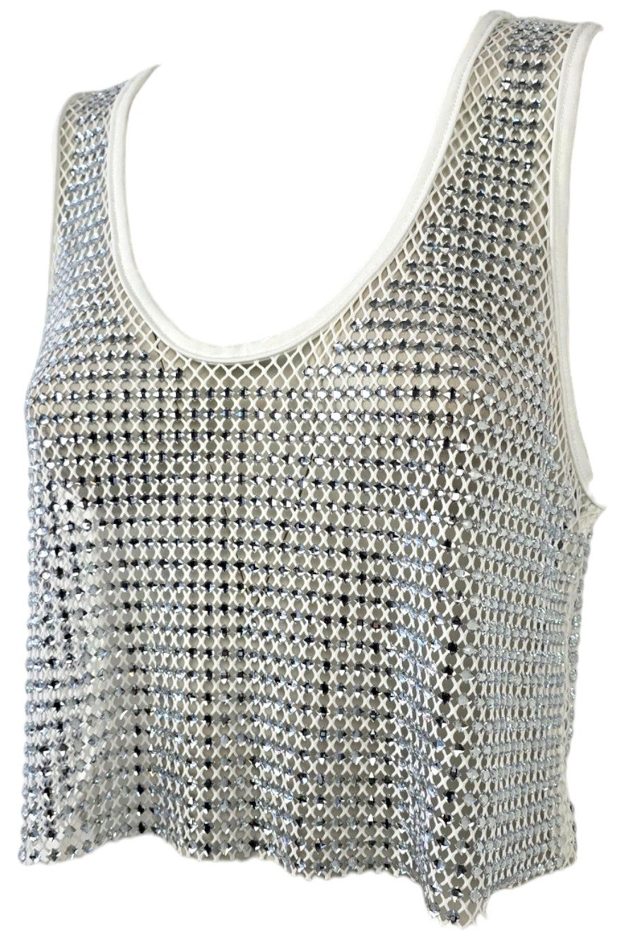 Maglia a rete con strass