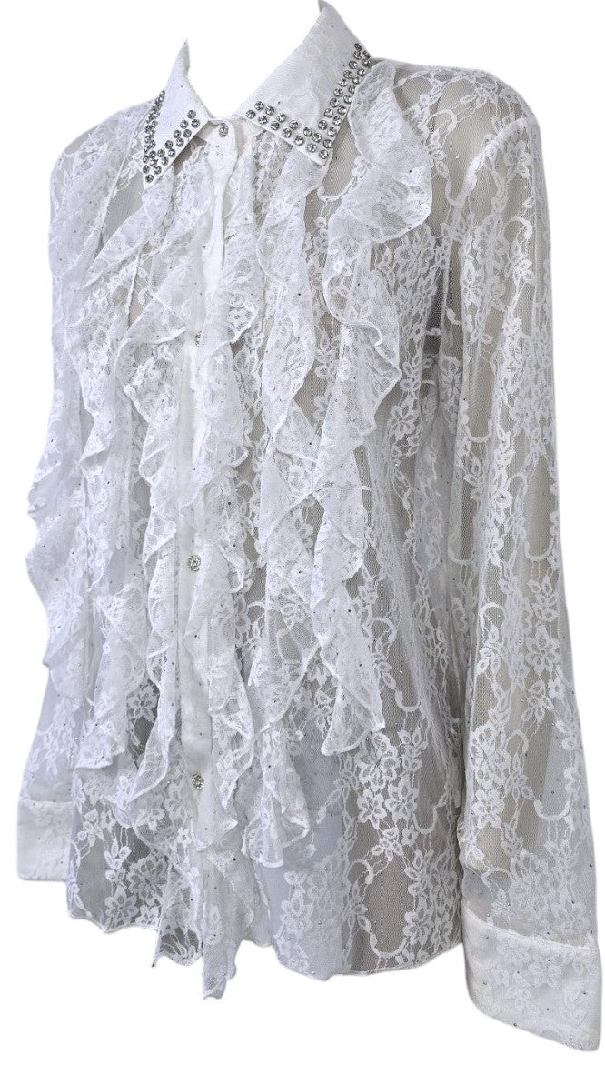 Camicia in pizzo e strass