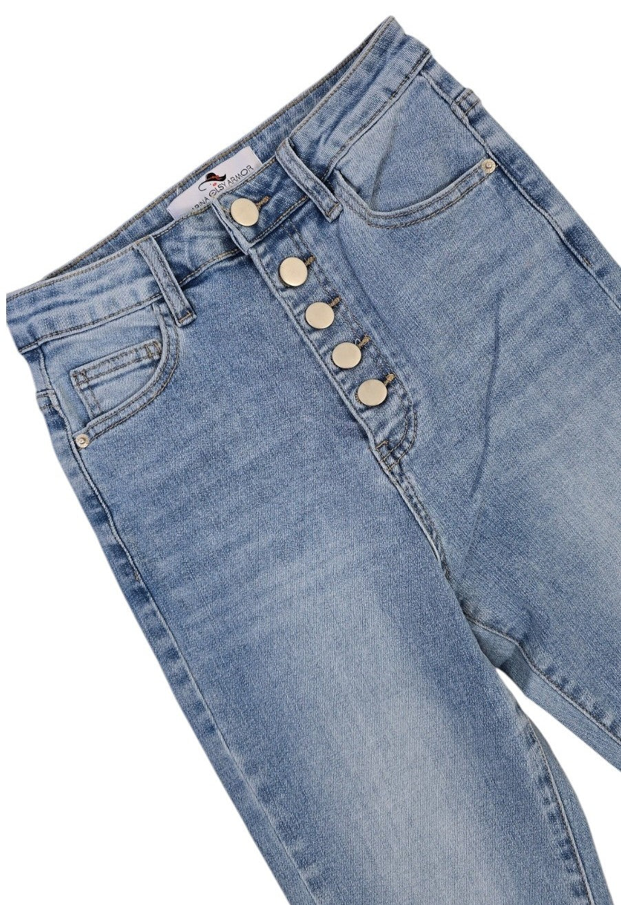 Jeans skinny con bottoni