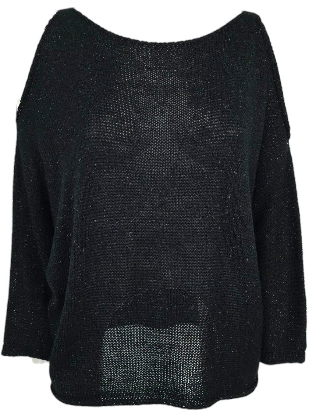Maglia oversize traforata nera