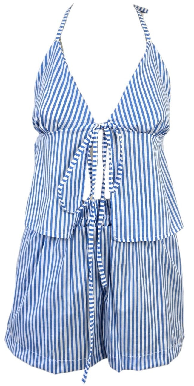 Completo top e pantaloncino a righe