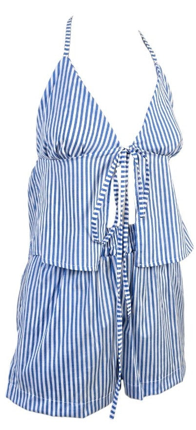 Completo top e pantaloncino a righe