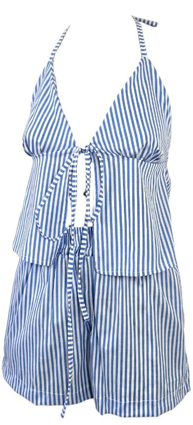 Completo top e pantaloncino a righe