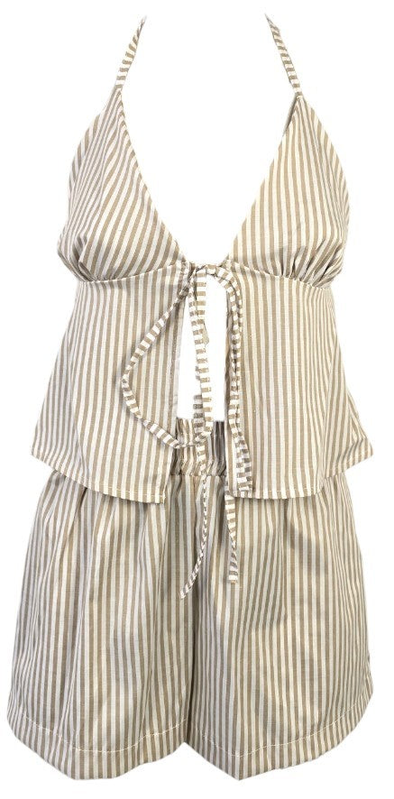 Completo top e pantaloncino a righe