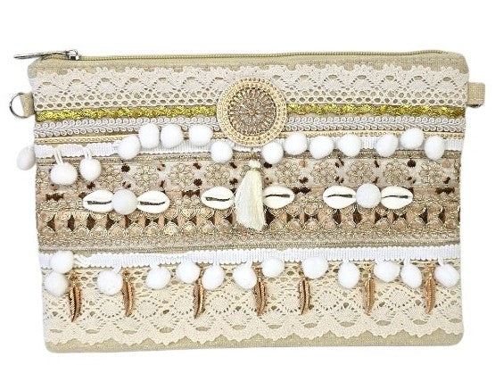 Borsa a pochette con conchiglie