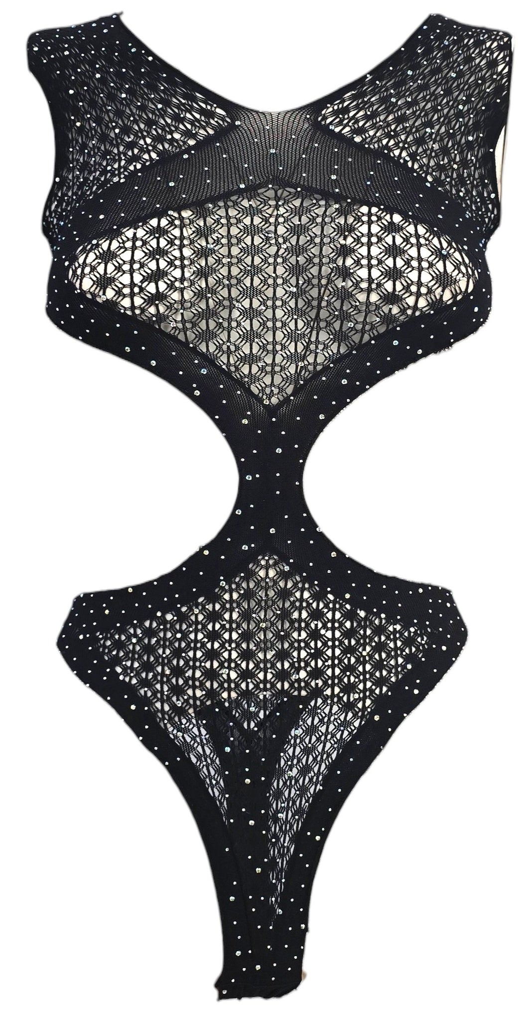 Body con strass in rete