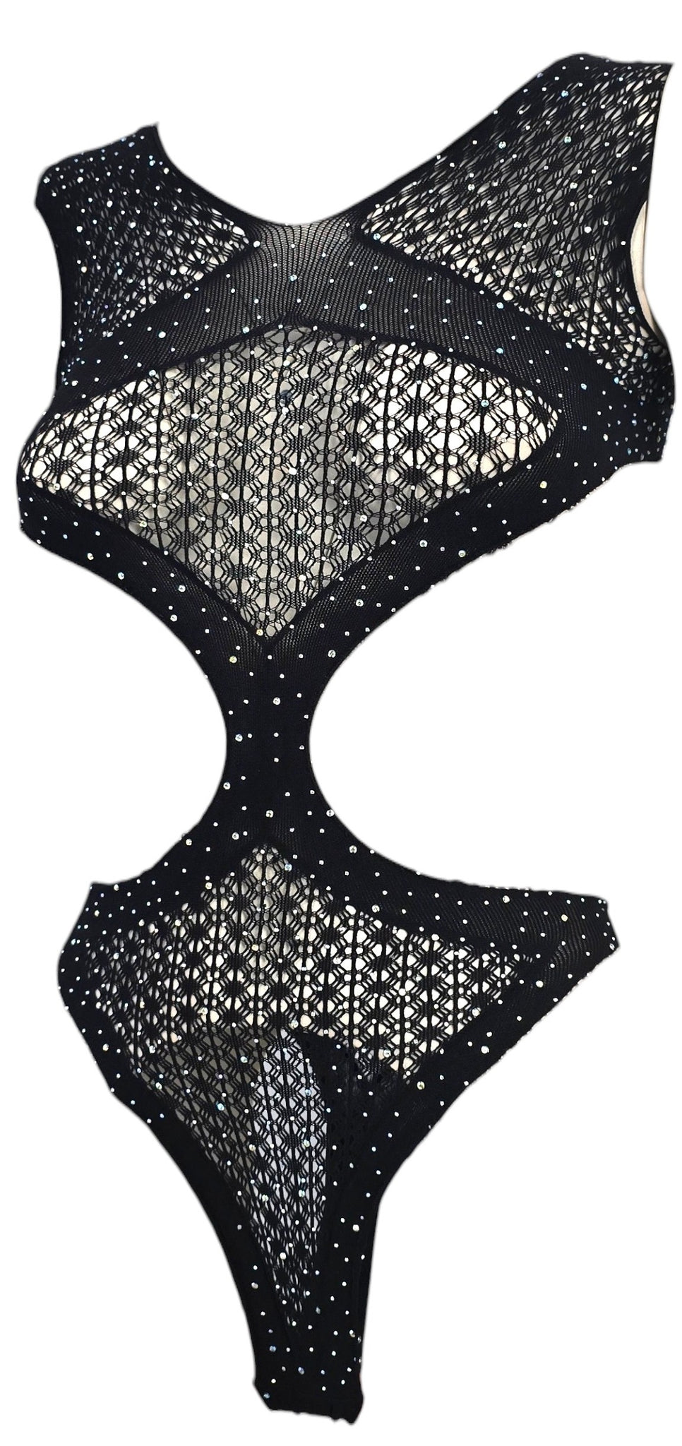 Body con strass in rete