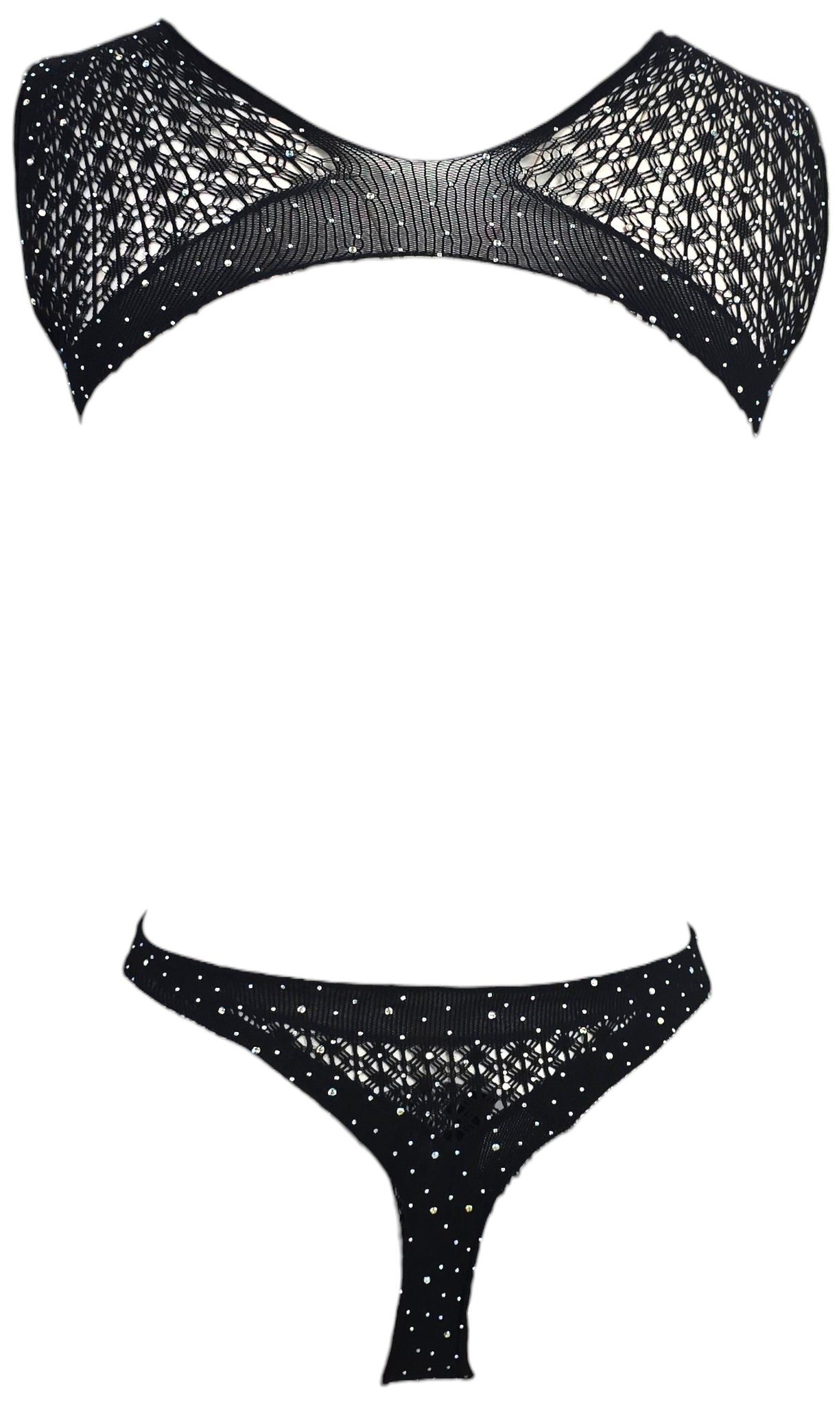 Body con strass in rete