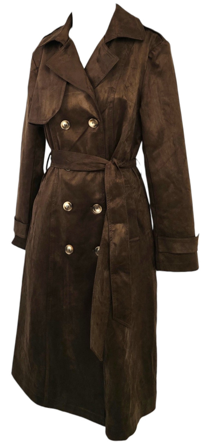 Trench lungo doppiopetto marrone