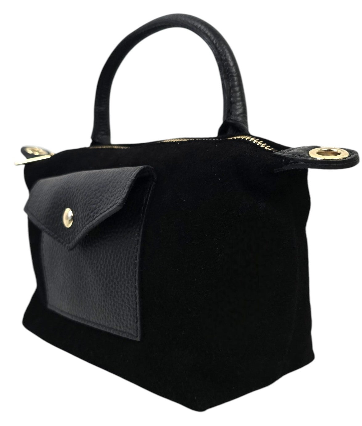 Borsa nera in camoscio