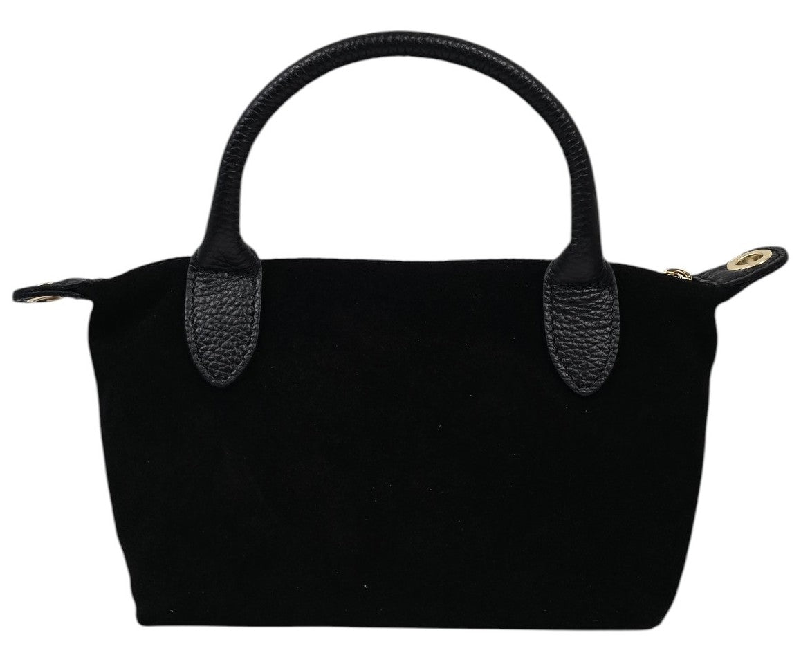Borsa nera in camoscio
