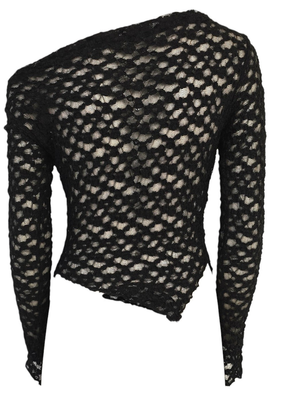 Maglia in pizzo scollo trasversale